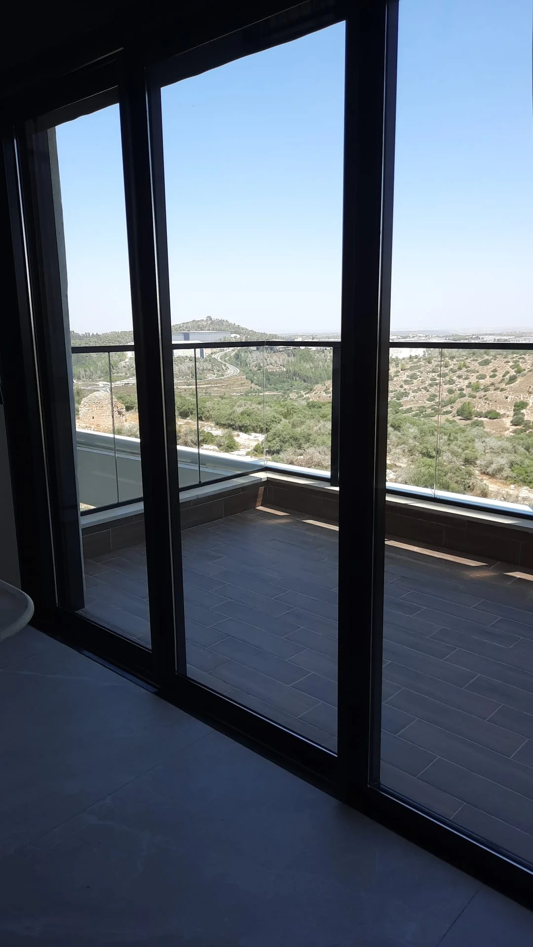 Clean patio doors and glass balustrade